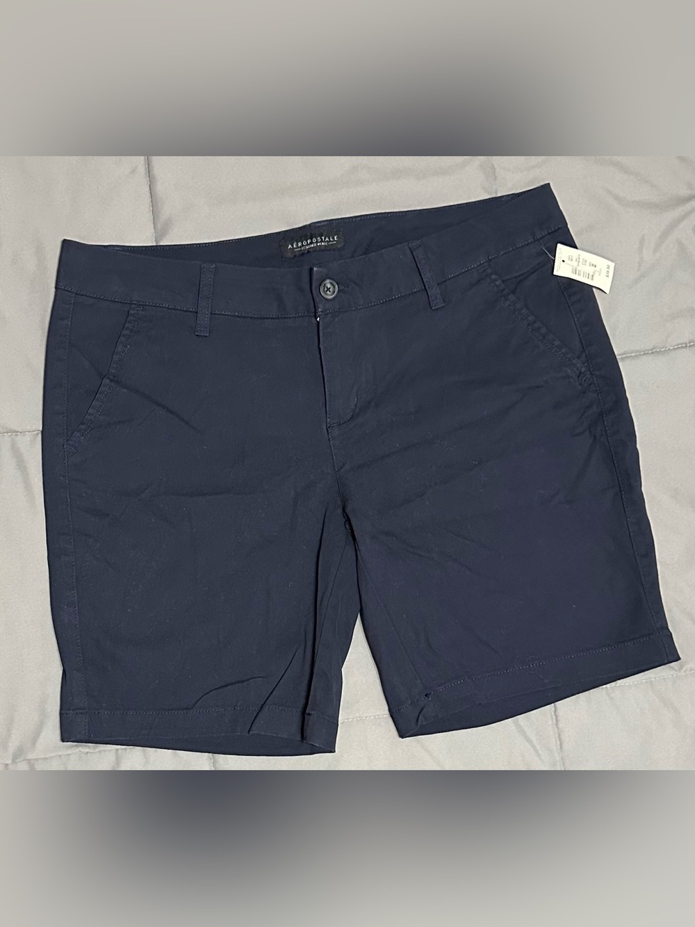 NWT Aeropostale Women's Navy Uniform Chino Shorts Sz 12